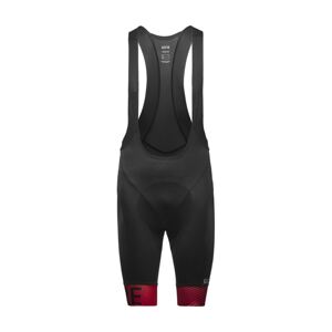 GORE Cyklistické nohavice krátke s trakmi - C5 OPTI - čierna/červená 2XL