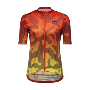 GORE Cyklistický dres s krátkym rukávom - RAIN CAMO WMN - oranžová/žltá 36