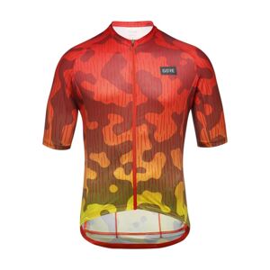 GORE Cyklistický dres s krátkym rukávom - RAIN CAMO - oranžová/žltá XL