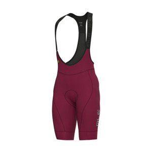 ALÉ Cyklistické nohavice krátke s trakmi - MAGIC COLOUR PR-E - červená 4XL