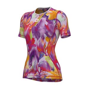 ALÉ Cyklistické tričko s krátkym rukávom - LILIUM INTIMO - biela/fialová/červená/oranžová