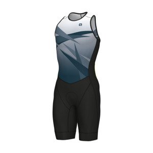 ALÉ Cyklistická kombinéza - HORIZON TRIATHLON - biela/modrá/čierna