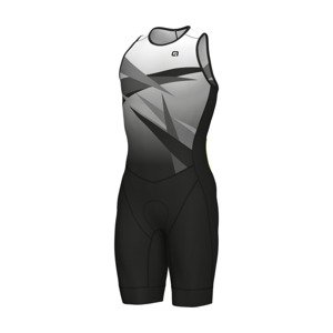 ALÉ Cyklistická kombinéza - HORIZON TRIATHLON - biela/šedá/čierna