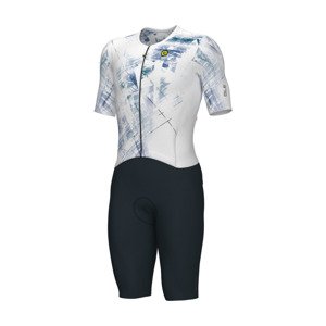 ALÉ Cyklistická kombinéza - MIRROR PR-E - biela/čierna 3XL