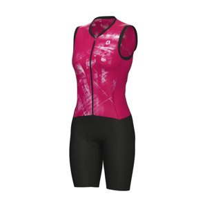ALÉ Cyklistická kombinéza - MIRROR PRAGMA - červená/biela/čierna 4XL