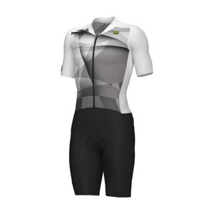 ALÉ Cyklistická kombinéza - WATT 3.6 R-EV1 - biela/čierna 2XL