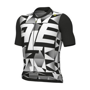 ALÉ Cyklistický dres s krátkym rukávom - MULTIVERSO PR-E - čierna/biela 4XL