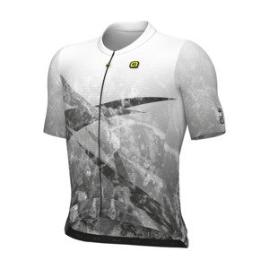 ALÉ Cyklistický dres s krátkym rukávom - QURTZ PR-E - biela/šedá