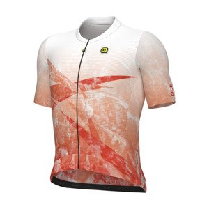ALÉ Cyklistický dres s krátkym rukávom - QURTZ PR-E - biela/oranžová