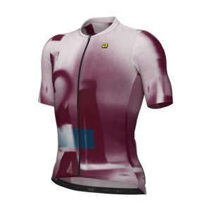 ALÉ Cyklistický dres s krátkym rukávom - SOUND PR-E - biela/bordová