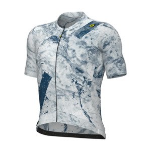 ALÉ Cyklistický dres s krátkym rukávom - MARBLE PR-E - biela/modrá