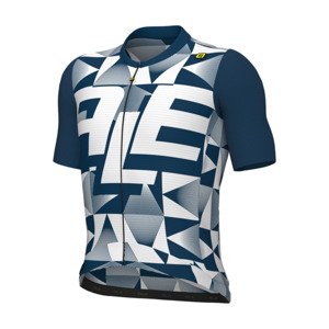 ALÉ Cyklistický dres s krátkym rukávom - MULTIVERSO PR-E - modrá/biela 4XL