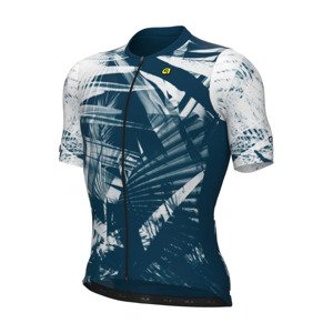 ALÉ Cyklistický dres s krátkym rukávom - PALM PR-E - biela/modrá L