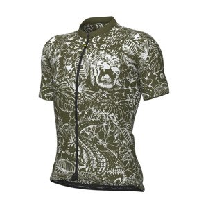 ALÉ Cyklistický dres s krátkym rukávom - SAFARI PRAGMA - zelená/biela 4XL