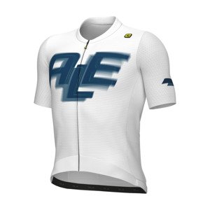 ALÉ Cyklistický dres s krátkym rukávom - SAUVAGE PR-E - biela/modrá