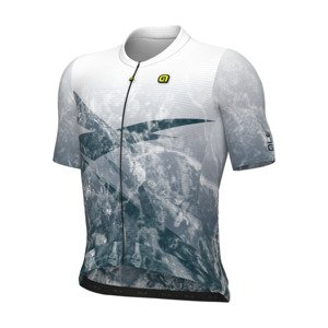 ALÉ Cyklistický dres s krátkym rukávom - QURTZ PR-E - biela/zelená 2XL