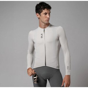 ALÉ Cyklistický dres s dlhým rukávom letný - COLOR BLOCK PRAGMA - béžová S