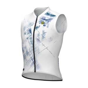 ALÉ Cyklistický dres bez rukávov - MIRROR PR-E - biela/modrá 5XL