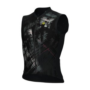 ALÉ Cyklistický dres bez rukávov - MIRROR PR-E - čierna/šedá 5XL
