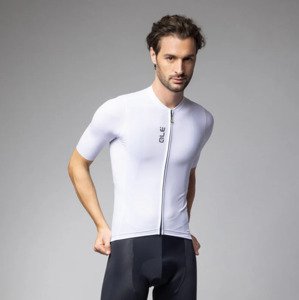 ALÉ Cyklistický dres s krátkym rukávom - COLOR BLOCK PRAGMA - biela S