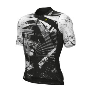 ALÉ Cyklistický dres s krátkym rukávom - PALM PR-E - čierna/biela 4XL