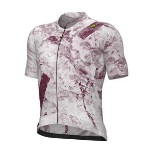 ALÉ Cyklistický dres s krátkym rukávom - MARBLE PR-E - biela/červená 2XS