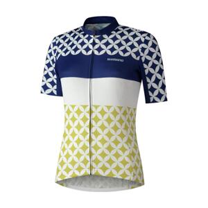 SHIMANO Cyklistický dres s krátkym rukávom - MIZUKI - biela/modrá