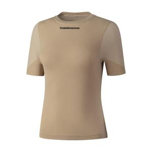 SHIMANO Cyklistické tričko s krátkym rukávom - VERTEX SS - béžová