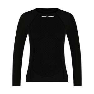 SHIMANO Cyklistické tričko s dlhým rukávom - VERTEX LONG - čierna L-XL