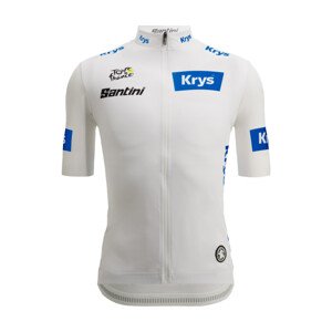 SANTINI Cyklistický dres s krátkym rukávom - TOUR DE FRANCE - WHITE JERSEY - biela M
