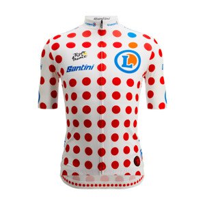 SANTINI Cyklistický dres s krátkym rukávom - TOUR DE FRANCE - POLKA DOT JERSEY - viacfarebná 2XL