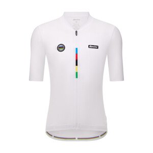 SANTINI Cyklistický dres s krátkym rukávom - UCI WORLD CHAMPION - biela L