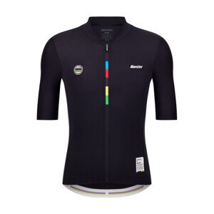 SANTINI Cyklistický dres s krátkym rukávom - UCI WORLD CHAMPION - čierna 2XL