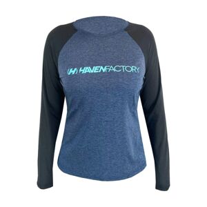 HAVEN Cyklistický dres s dlhým rukávom letný - FACTORY TRAIL - čierna/modrá 2XL