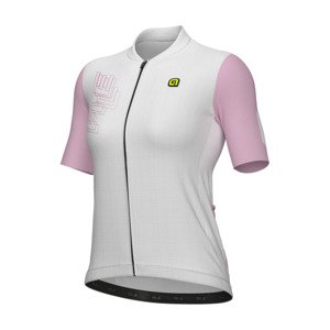 ALÉ Cyklistický dres s krátkym rukávom - FOLLOW ME PR-E - biela/ružová
