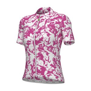 ALÉ Cyklistický dres s krátkym rukávom - ESSENZA PRAGMA - biela/ružová