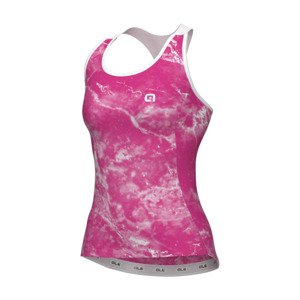 ALÉ Cyklistický dres bez rukávov - MARBLE PRAGMA - ružová/biela 4XL