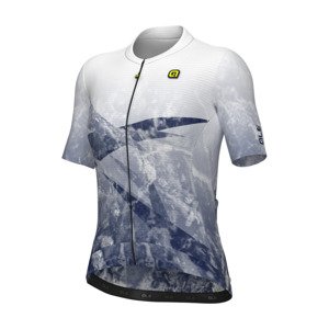 ALÉ Cyklistický dres s krátkym rukávom - QUARTZ PR-E - biela/modrá 4XL