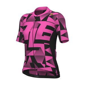 ALÉ Cyklistický dres s krátkym rukávom - PR-E MULTIVERSO - ružová/čierna 4XL