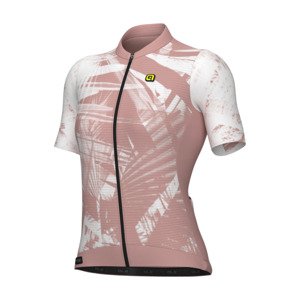 ALÉ Cyklistický dres s krátkym rukávom - PALM PR-E - ružová/biela 4XL