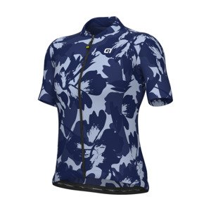 ALÉ Cyklistický dres s krátkym rukávom - FLOWER PRAGMA - biela/modrá L