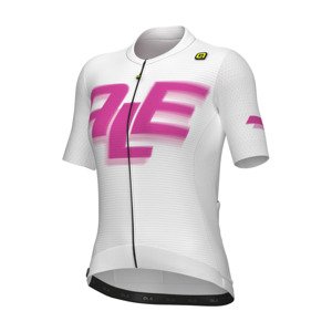 ALÉ Cyklistický dres s krátkym rukávom - SAUVAGE PR-E - biela/ružová 4XL