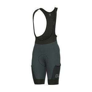 ALÉ Cyklistické nohavice krátke s trakmi - OFF ROAD - GRAVEL STONES CARGO - zelená 4XL