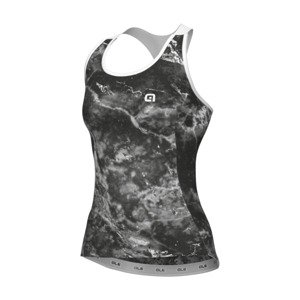 ALÉ Cyklistický dres bez rukávov - MARBLE PRAGMA - čierna/biela L