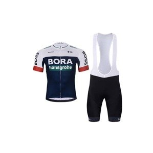 BONAVELO Cyklistický krátky dres a krátke nohavice - BORA 2025 - modrá/biela/čierna