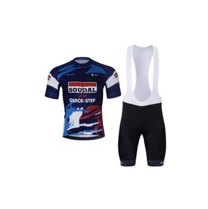 BONAVELO Cyklistický krátky dres a krátke nohavice - SOUDAL-QUICKSTEP 25 - čierna/modrá
