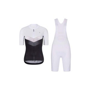RIVANELLE BY HOLOKOLO Cyklistický krátky dres a krátke nohavice - ARROW II - biela/čierna