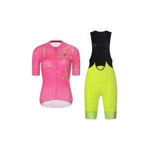 RIVANELLE BY HOLOKOLO Cyklistický krátky dres a krátke nohavice - PASSION - žltá/ružová