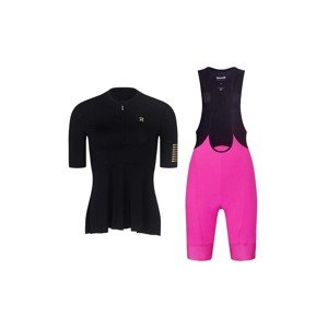 RIVANELLE BY HOLOKOLO Cyklistický krátky dres a krátke nohavice - GRACE - čierna/ružová