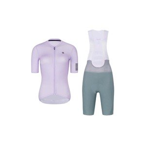 RIVANELLE BY HOLOKOLO Cyklistický krátky dres a krátke nohavice - VICTORIOUS ELITE - zelená/fialová